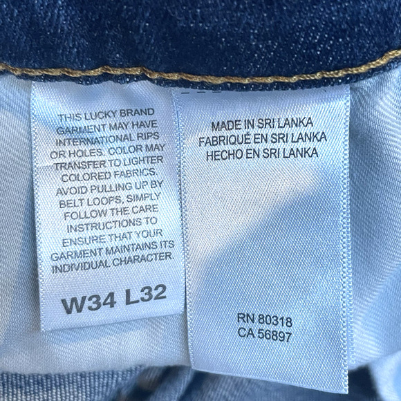 Lucky Brand Jeans 34x32 Blue 410 Athletic Straight Mid Rise Denim Medium Wash - Picture 9 of 15